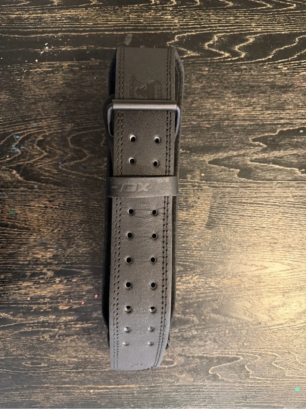 Black Weightlifting Belt with Durable Buckle -